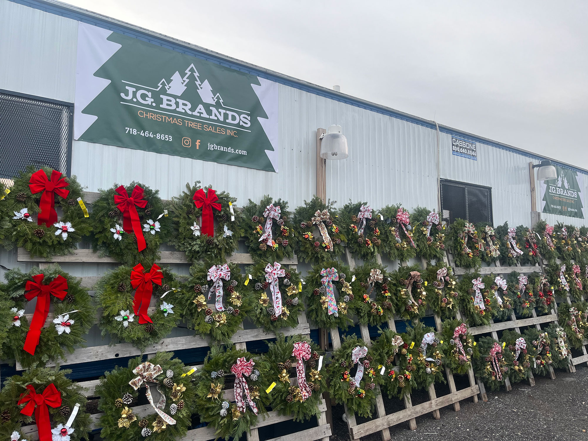 Holiday wreath display